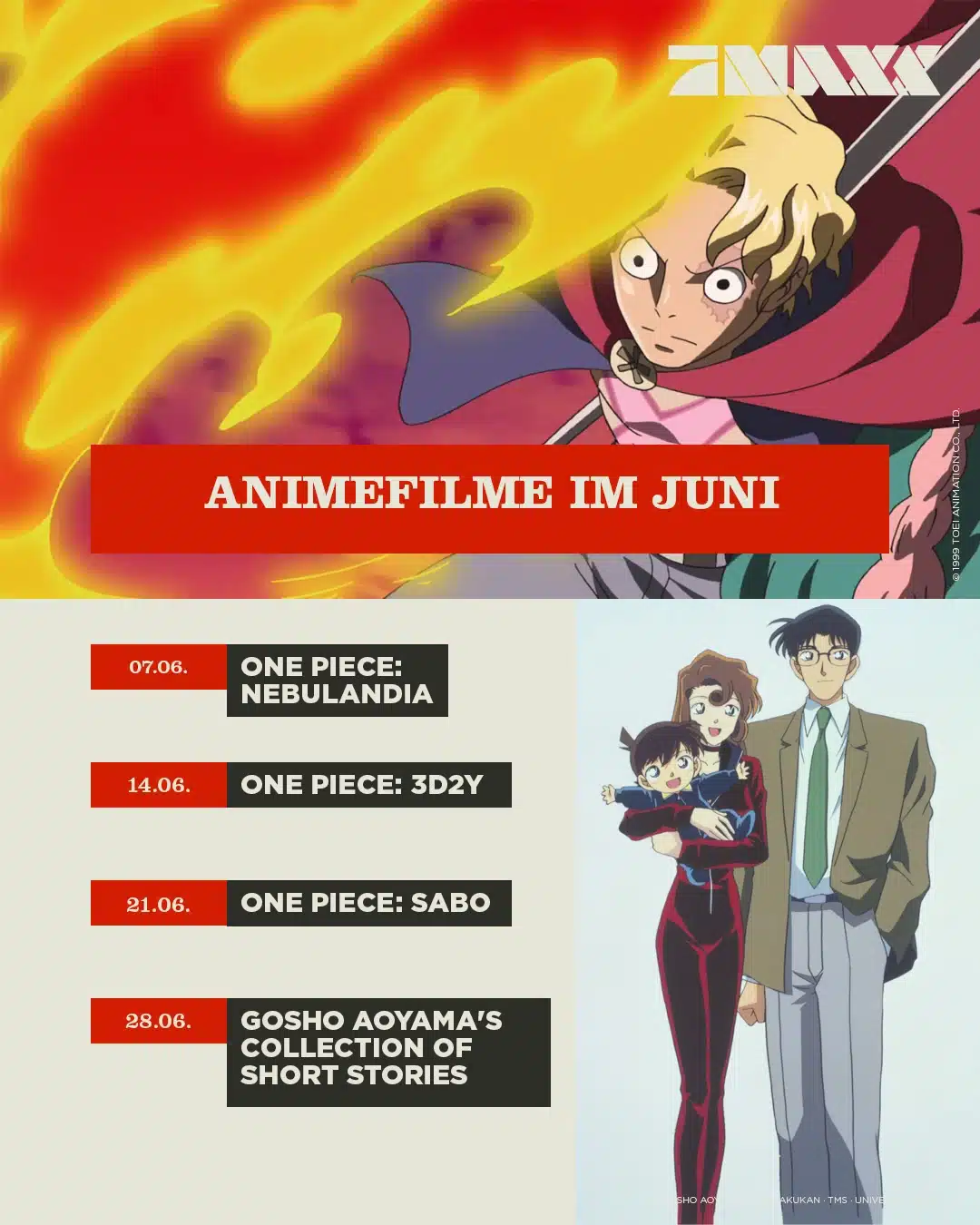 Übersicht Anime-Filme Juni 2024 ProSieben MAXX